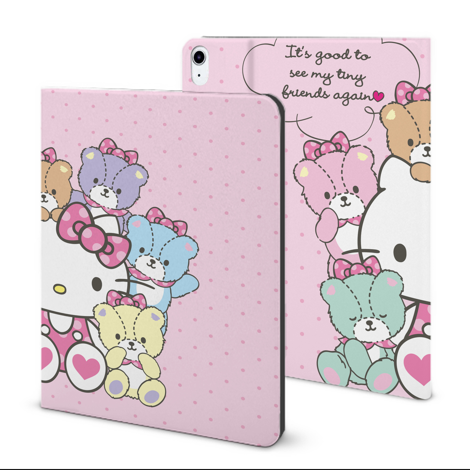 （画像用） Hello Kitty ハローキティ IPad ケース ブック型 PUレザー TPU 耐衝撃 軽量 薄型 ペン収納なし 全面保護 IPad 各モデル対応